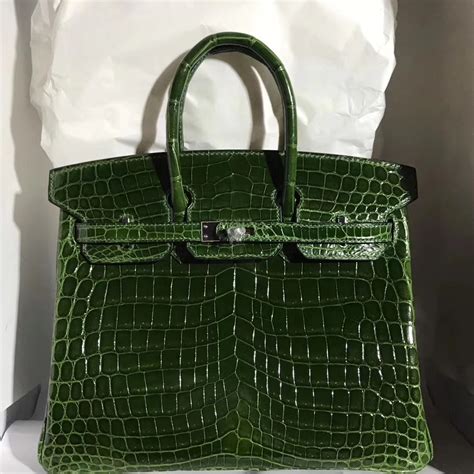 hermes crocodile bag green